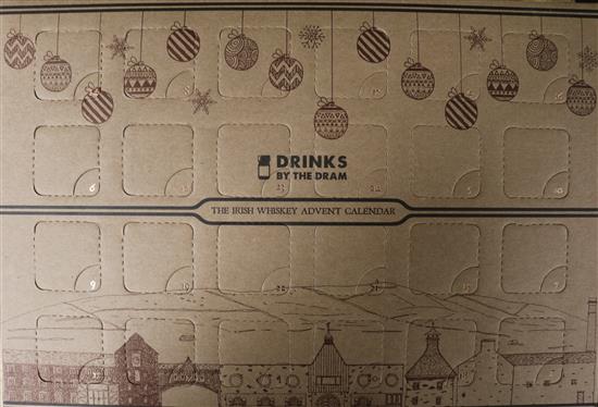 An Irish Whiskey Advent calendar, twenty four 30ml bottles